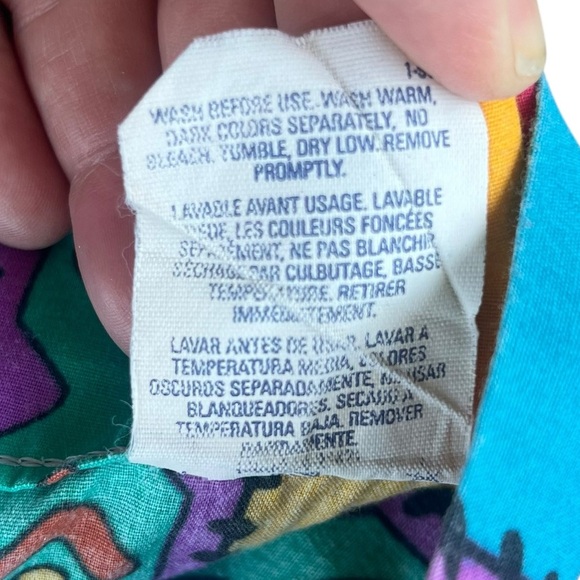 Vintage Disney Pocahontas Colorful Stripe Twin Top Sheet USA Cutter Crafts FLAWS - Picture 4 of 9